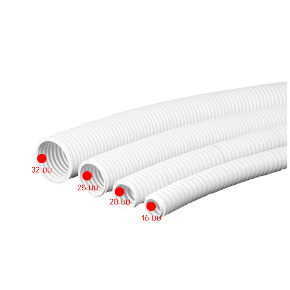 ท่ออ่อน ลายลูกฟูก UPC 1132CM เส้นผ่านศูนย์กลาง 32 มม. ยาว 50 ม. สีขาว_2